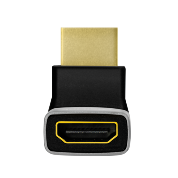 ADAPTOR video LOGILINK, HDMI (T) la HDMI (M), conectori auriti, rezolutie maxima 8K (7680 x 4320) la 60 Hz, 270 grade, negru-gri, "AH0007A"