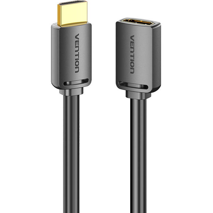 Cablu video Vention, HDMI(T) la HDMI(M), 5m, rezolutie maxima 4K la 60Hz, conectori auriti, cupru, invelis PVC, negru, "AHCBJ" - 6922794766891
