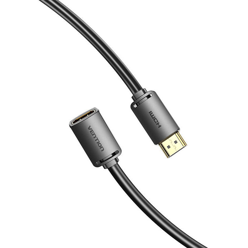 Cablu video Vention, HDMI(T) la HDMI(M), 3m, rezolutie maxima 4K la 60Hz, conectori auriti, cupru, invelis PVC, negru, "AHCBI" - 6922794766884