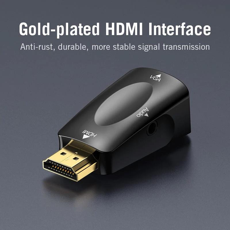 Convertor video Vention, HDMI(T) la VGA (M) si Jack 3.5mm (M), rezolutie maxima 1080p la 60 Hz, conectori auriti, invelis ABS, negru, "AIDB0" - 6922794744332