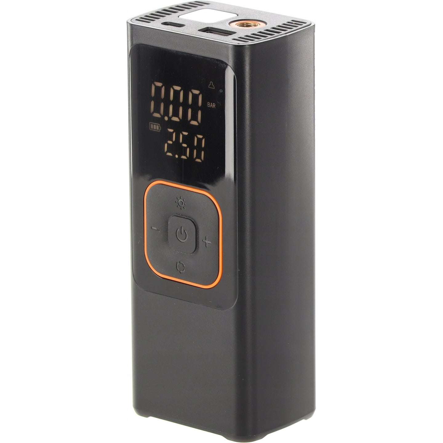 Compresor anvelope portabil auto 12V, acumulator 7500 mAh, 150 PSI cu manometru, lanterna LED si functie powerbank, reincarcare USB