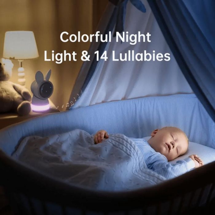 Camera supraveghere bebelusi Arenti, 2K, 3MP, zoom 4X, mini, wireless, microSD max 256GB, detectie miscare si sunet, senzor temp si umiditate, lumina veghe, audio bidirectional, IR 8m, "AInanny-cam" (timbru verde 0.8 lei)