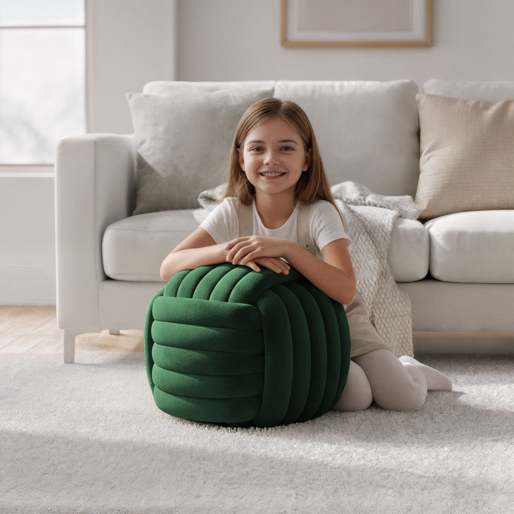 Taburet tapitat Nilo, velur, 53x50x43 cm, verde smarald