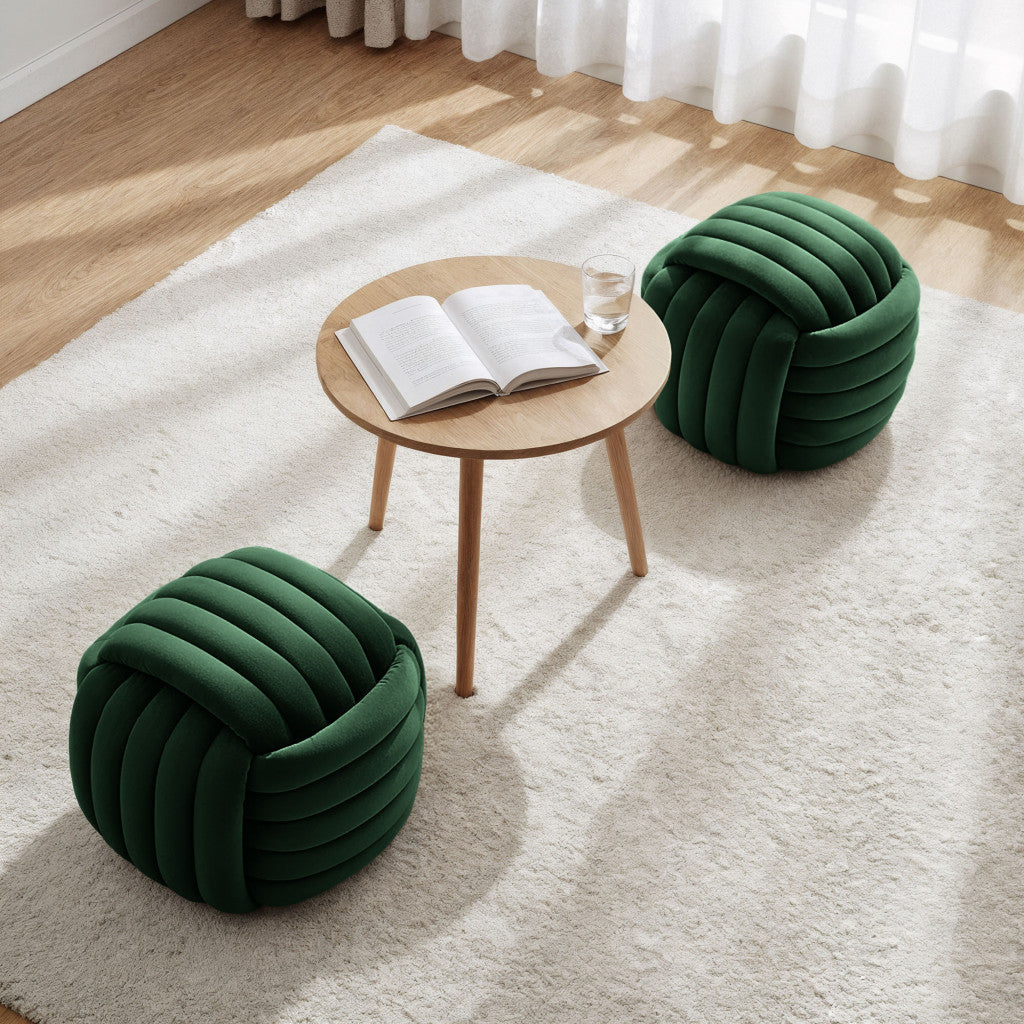 Taburet tapitat Nilo, velur, 53x50x43 cm, verde smarald