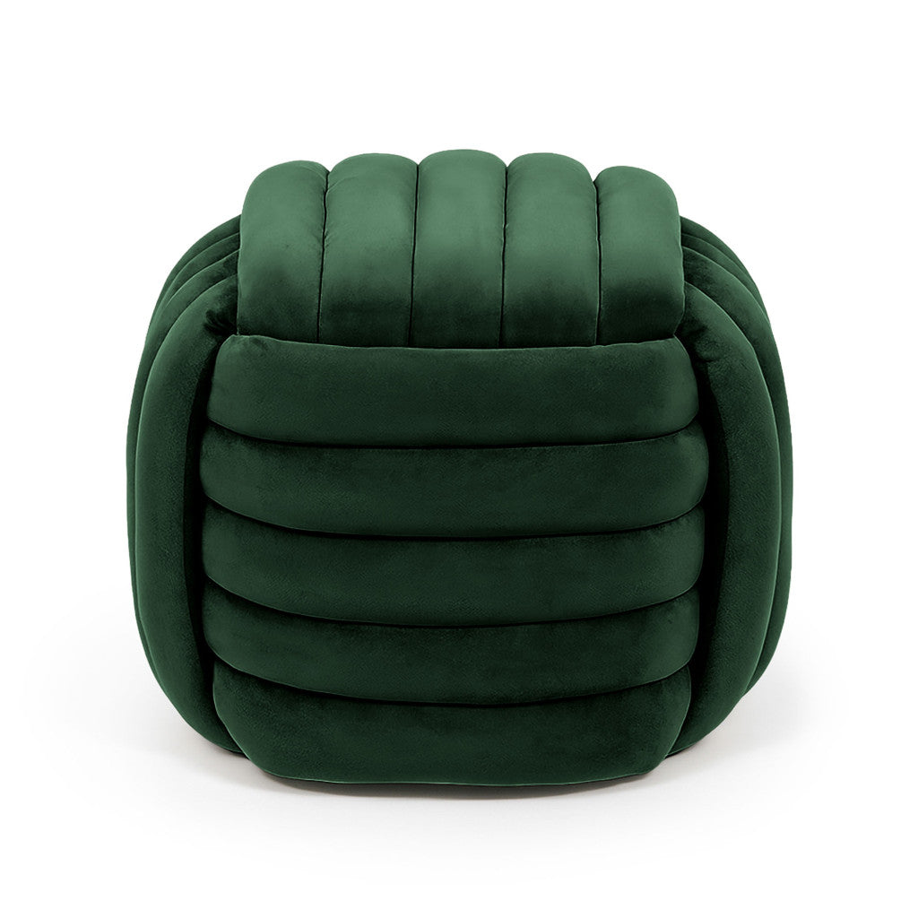 Taburet tapitat Nilo, velur, 53x50x43 cm, verde smarald