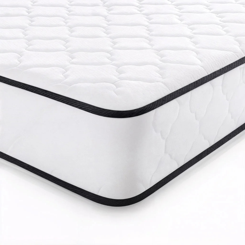 Saltea cu arcuri si husa de protectie, 7 zone confort, duritate H3 medie, inaltime 24 cm, alb, 160x200 cm