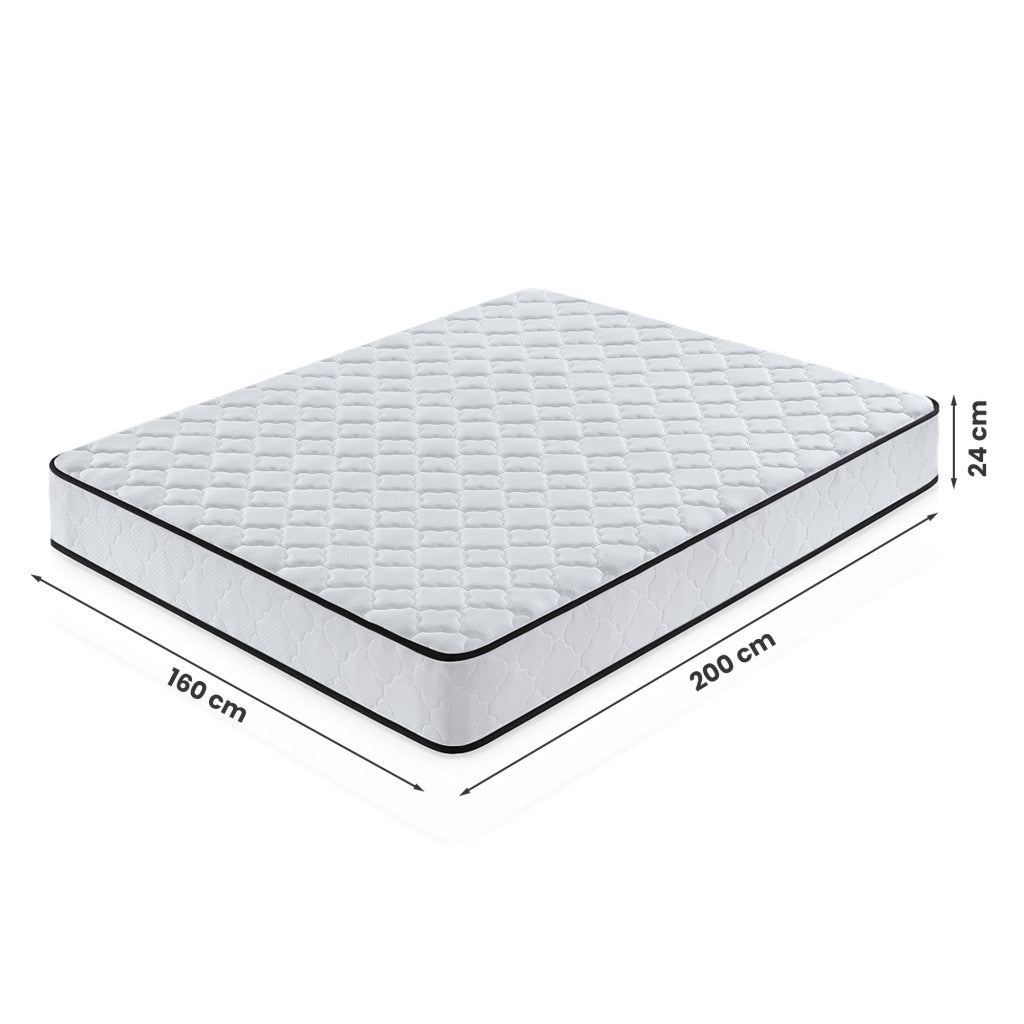 Saltea cu arcuri si husa de protectie, 7 zone confort, duritate H3 medie, inaltime 24 cm, alb, 160x200 cm