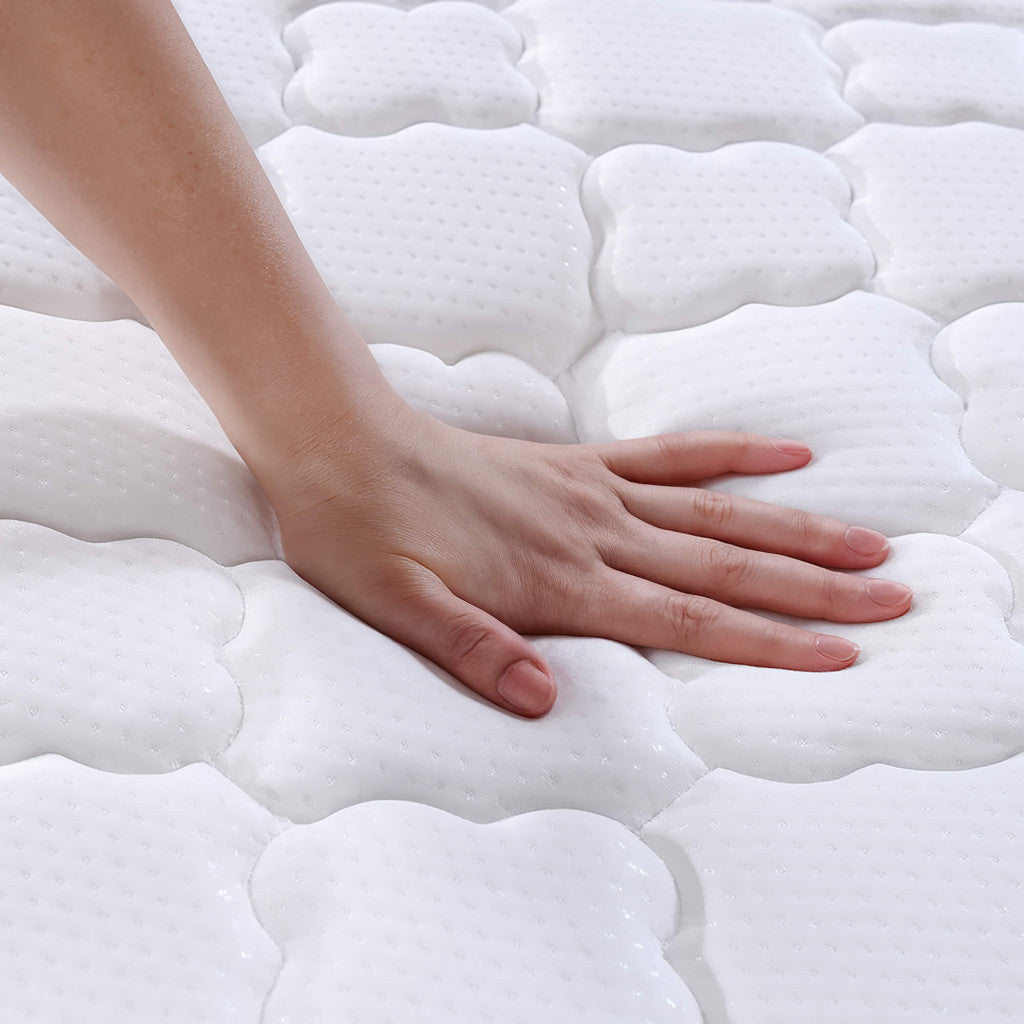 Saltea cu arcuri si husa de protectie, 7 zone confort, duritate H3 medie, inaltime 24 cm, alb, 160x200 cm