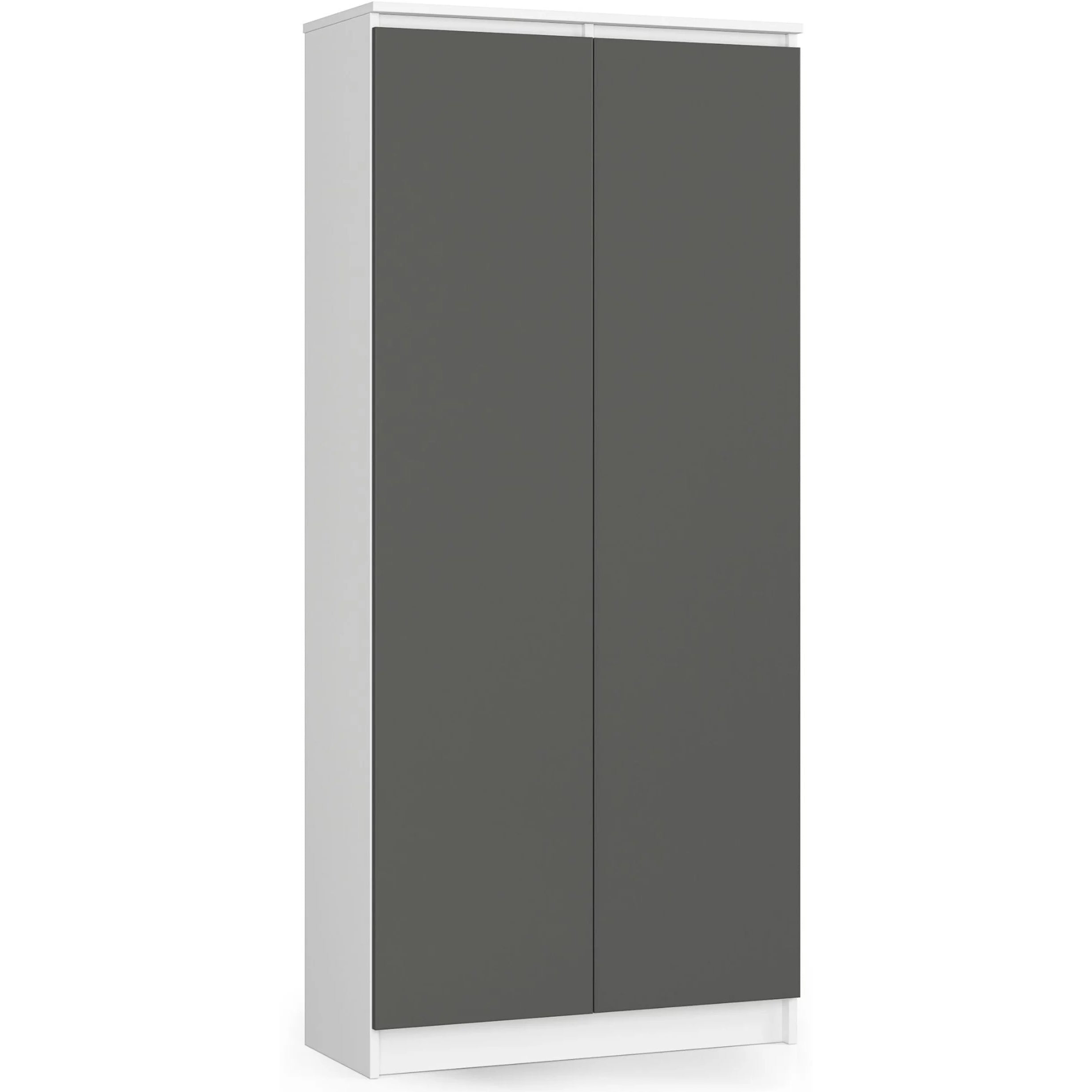 Dulap cu 8 etajere, PAL laminat 16 mm, 80x35x180 cm, alb si grafit