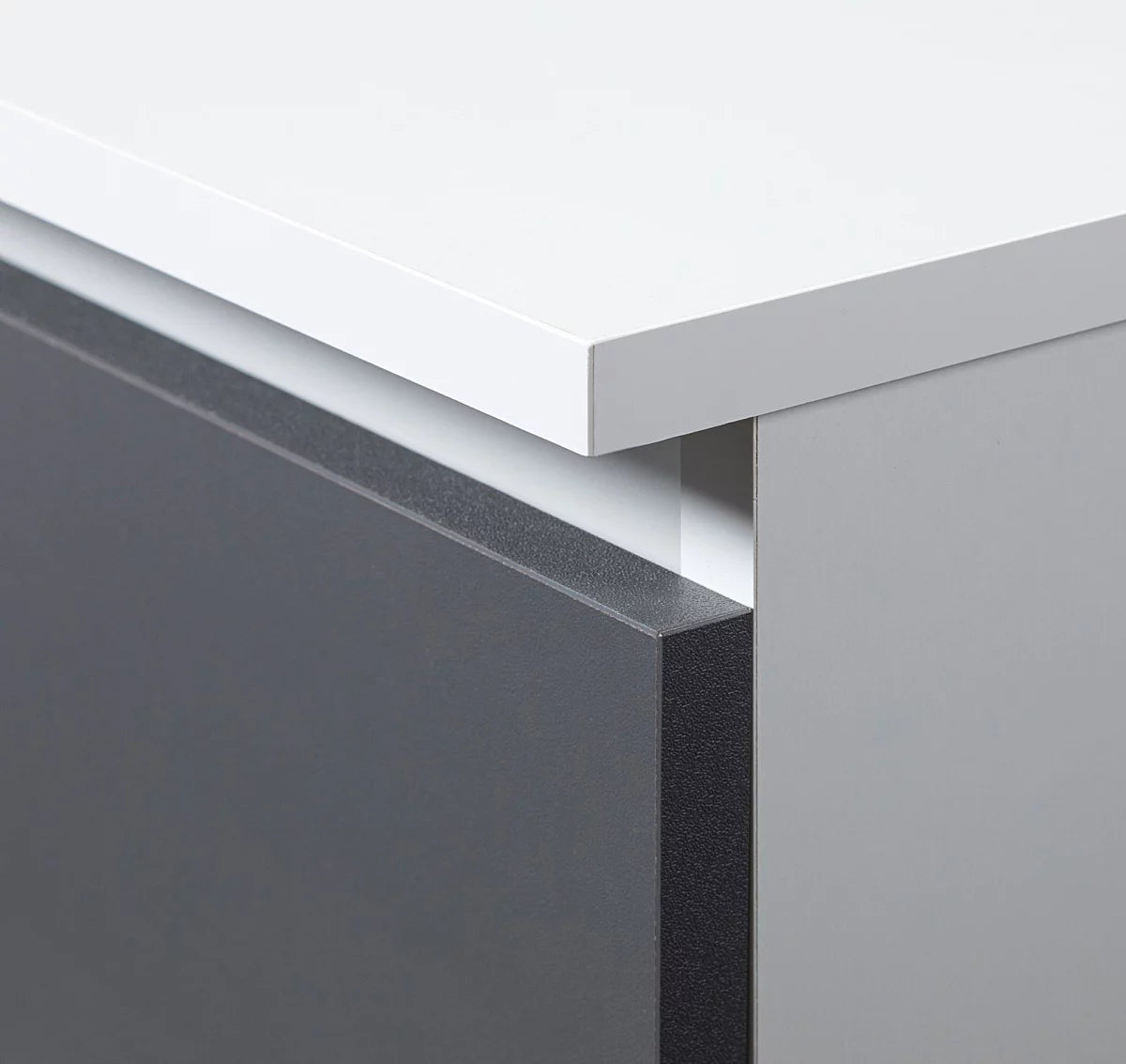 Dulap cu 8 etajere, PAL laminat 16 mm, 80x35x180 cm, alb si grafit
