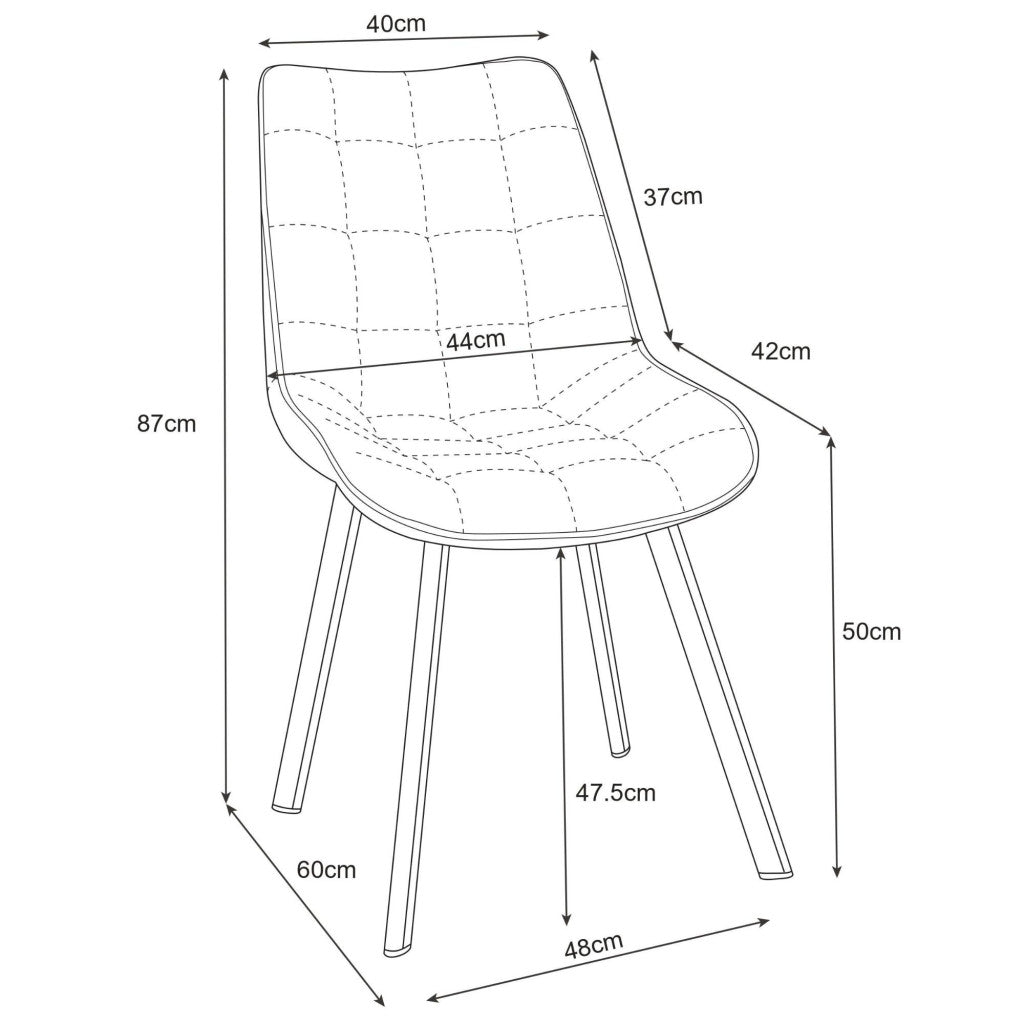 Scaun tapitat, din velur, picioare metalice, maxim 125 kg, 48x60x87 cm, roz pudrat
