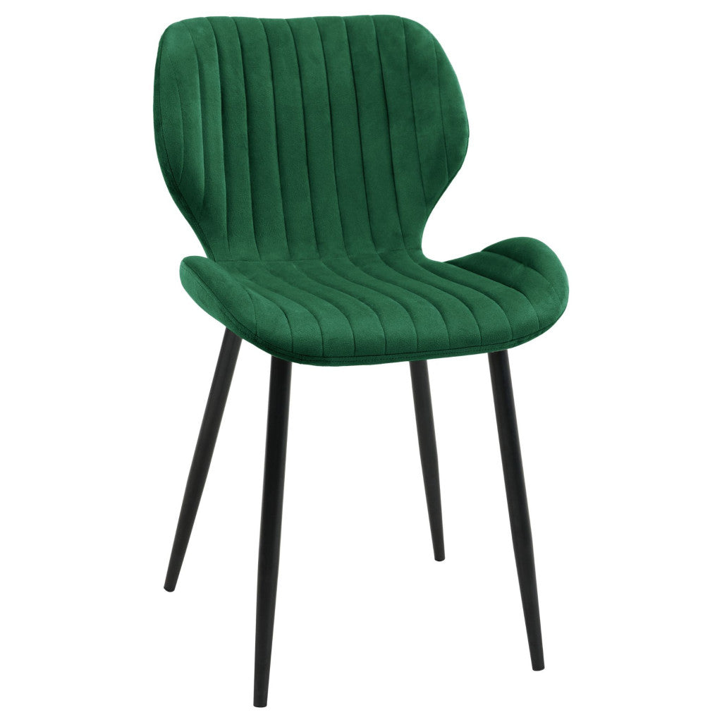 Set 2 scaune tapitate, din velur, picioare metalice, maxim 125 kg, 44x52x77 cm, verde