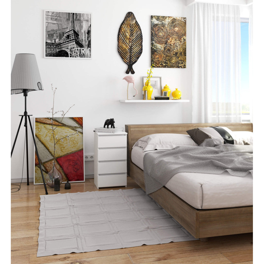 Comoda cu 4 sertare, PAL laminat 16mm, 40x35x74 cm, alb