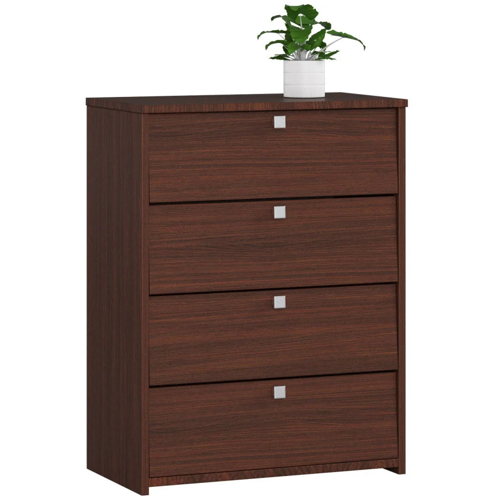 Dulap pantofi cu 4 usi rabatabile, PAL laminat, 60x33x80 cm, maro wenge