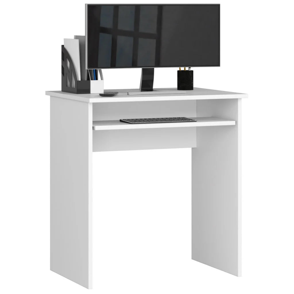 Birou STAR pentru camera copilului, raft tastatura, pal laminat 16 mm, 68x51x74 cm, alb