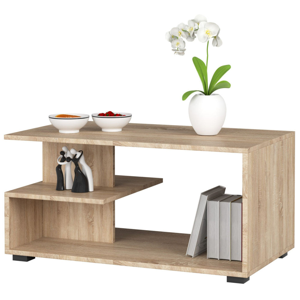 Masuta de cafea, PAL laminat, 90x51x45 cm, stejar sonoma