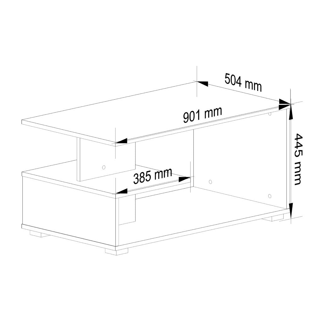 Masuta de cafea, PAL laminat, 90x51x45 cm, stejar sonoma
