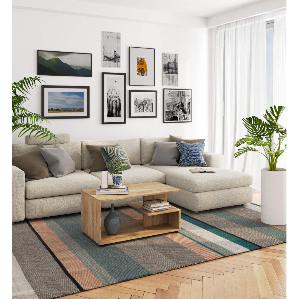 Masuta de cafea, PAL laminat, 90x51x45 cm, stejar sonoma