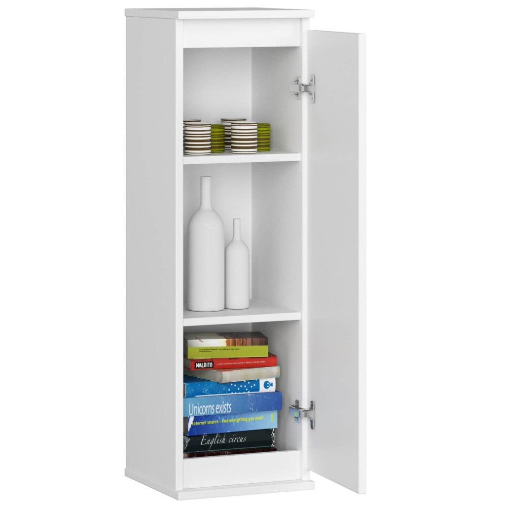 Dulap suspendat, cu usa si 3 rafturi interioare, PAL 16 mm, 30x30x99 cm, alb