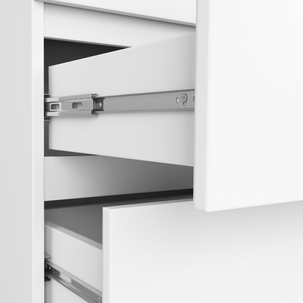 Dulap cu 2 usi si 2 sertare, cu oglinda, PAL laminat 16 mm, 90x51x180 cm, alb