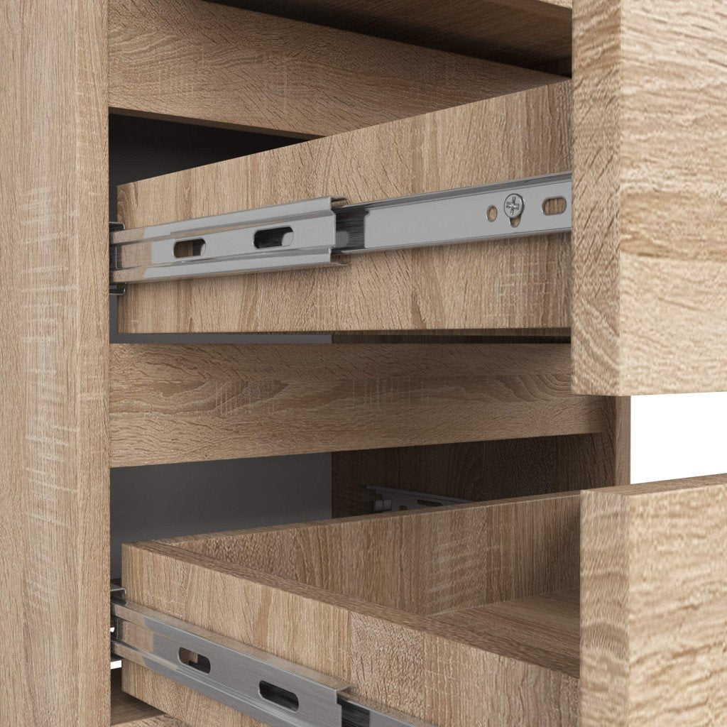 Noptiera cu 3 sertare, PAL laminat 16 mm, 40x35x57 cm, stejar sonoma