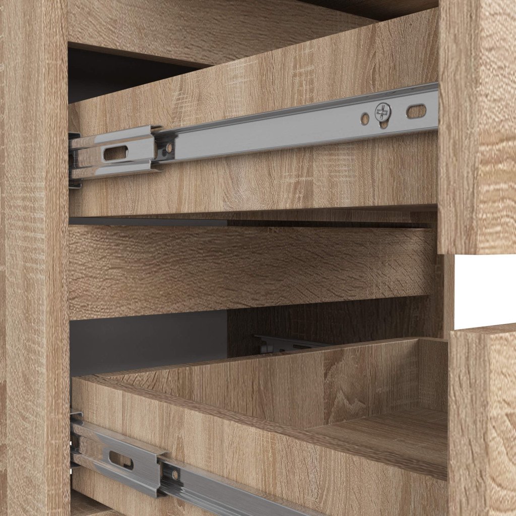Comoda cu 6 sertare, PAL laminat 16 mm, 40x35x109 cm, stejar sonoma