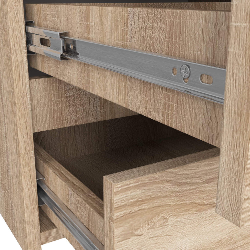 Comoda cu 6 sertare, PAL laminat, 100x35x57 cm, stejar sonoma