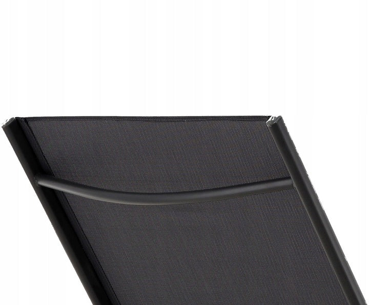 Sezlong pliabil reglabil pentru terasa si balcon, textilena si cadru otel, 195x69x94 cm, gri inchis