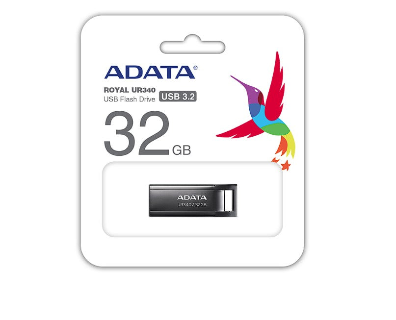 MEMORIE USB 3.2 ADATA UR340 32GB BLACK METALIC, "AROY-UR340-32GBK"