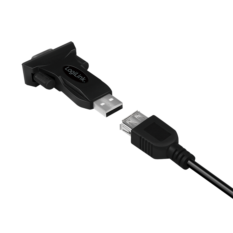 ADAPTOR USB LOGILINK, USB 2.0 (T) la Serial DB9M (9-pin)(RS232)(T), negru, "AU0002F" (include TV 0.06 lei)