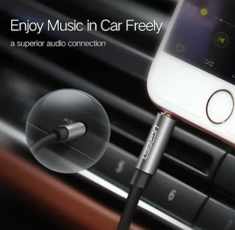CABLU audio Ugreen, "AV119" stereo (3.5 mm jack T/T), conectori auriti, 3m, negru "10736" - 6957303817368