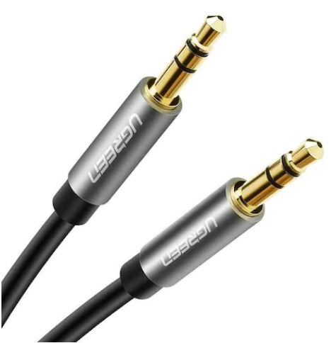 CABLU audio Ugreen, "AV119" stereo (3.5 mm jack T/T), conectori auriti, 1m, negru "10733" - 6957303817337