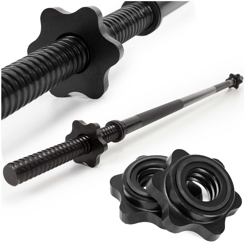 Bara haltera dreapta pentru greutati 120 cm, diametru 25 mm, otel, incarcare maxima 140 kg, negru