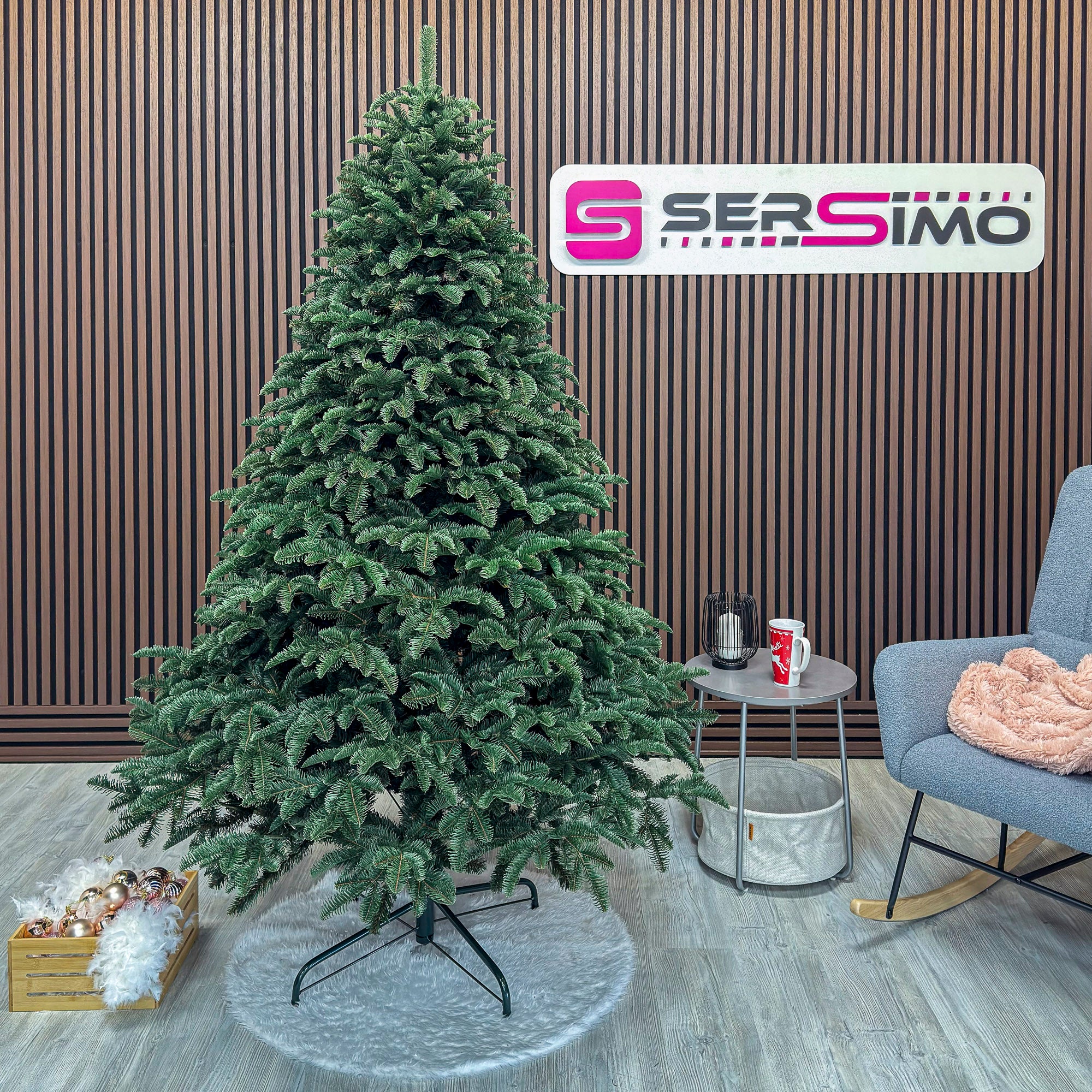 Brad artificial Christmas Deluxe by Sersimo, Alaska, verde, mix 2D+3D, 210 cm
