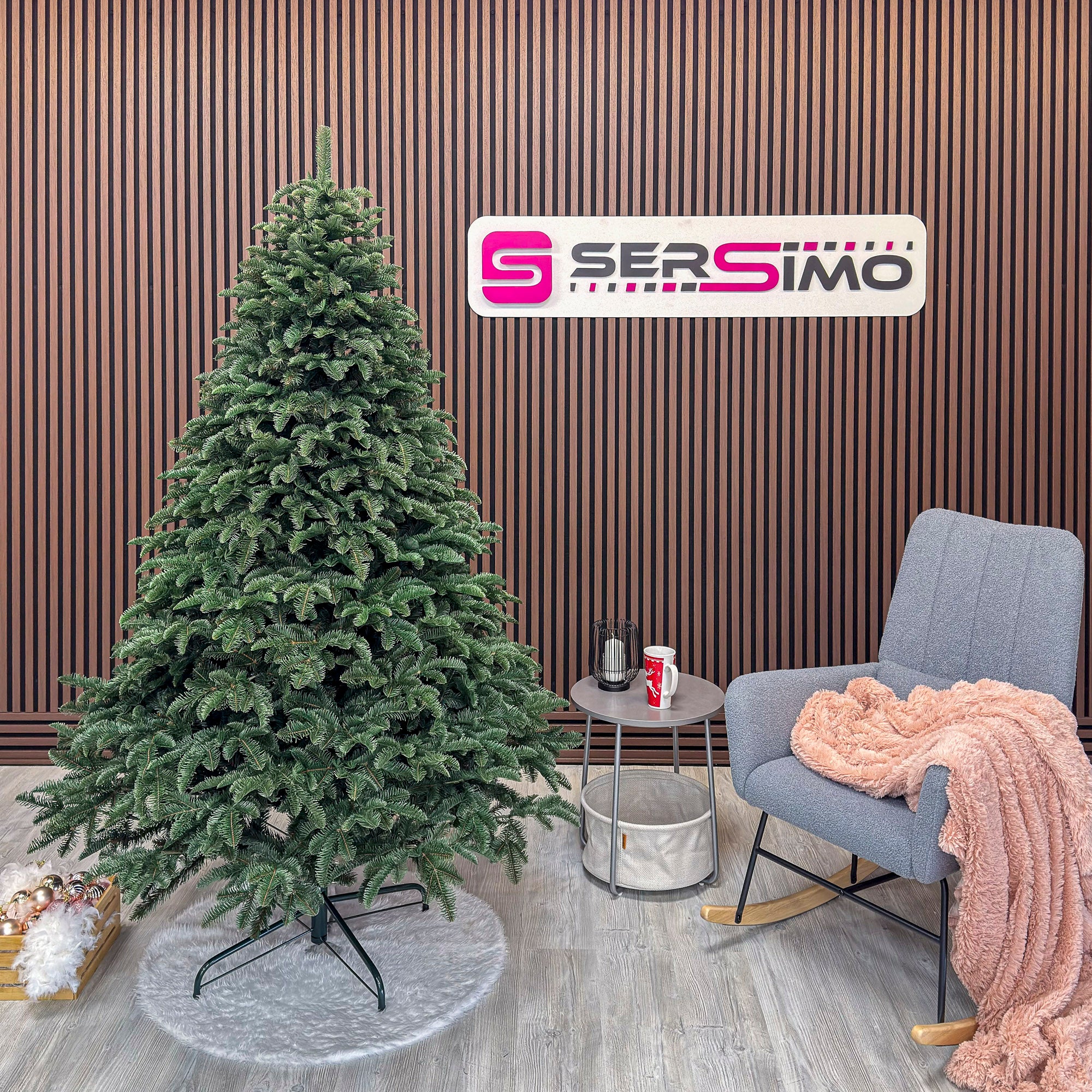 Brad artificial Christmas Deluxe by Sersimo, Alaska, verde, mix 2D+3D, 210 cm