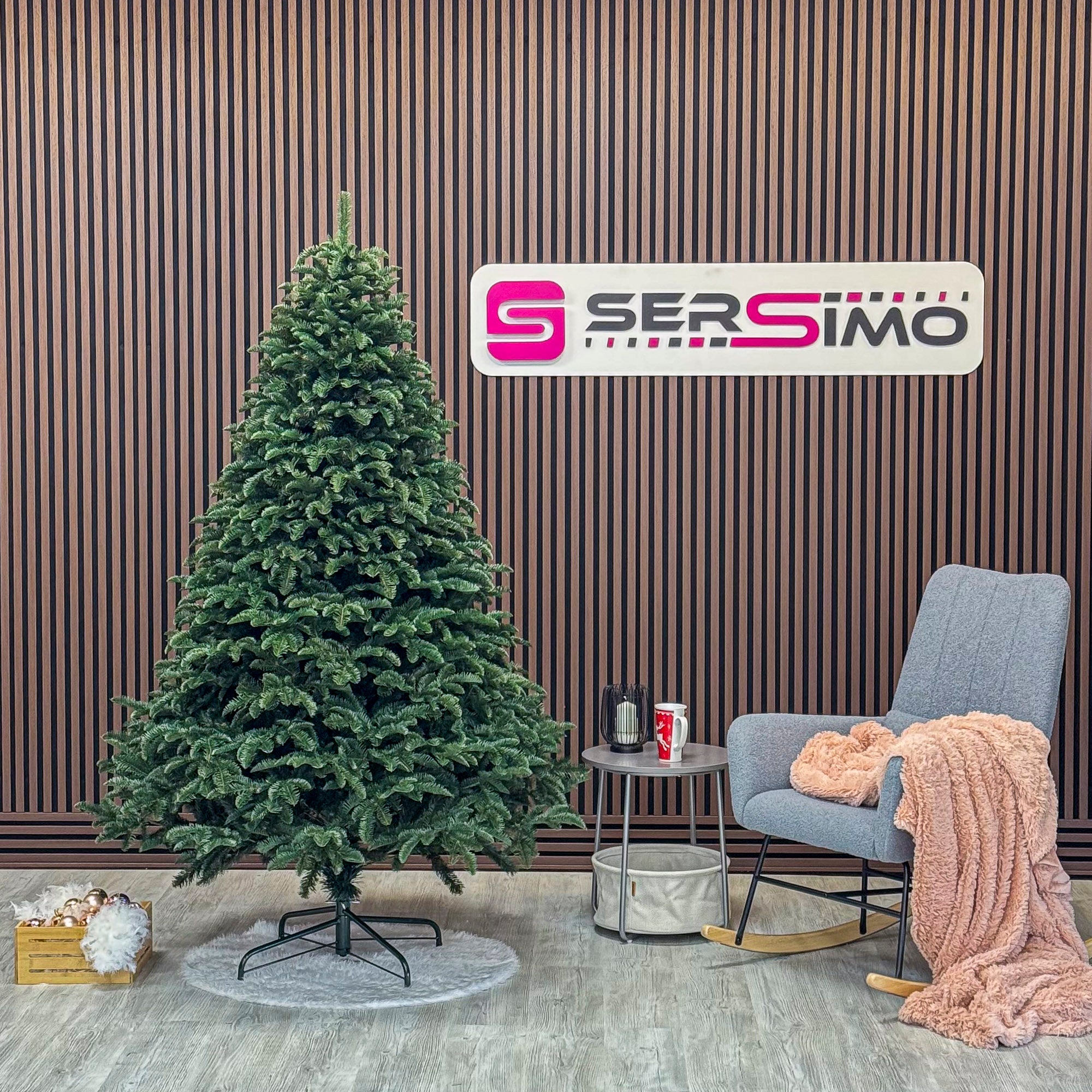 Brad artificial Christmas Deluxe by Sersimo, Alaska, verde, mix 2D+3D, 210 cm