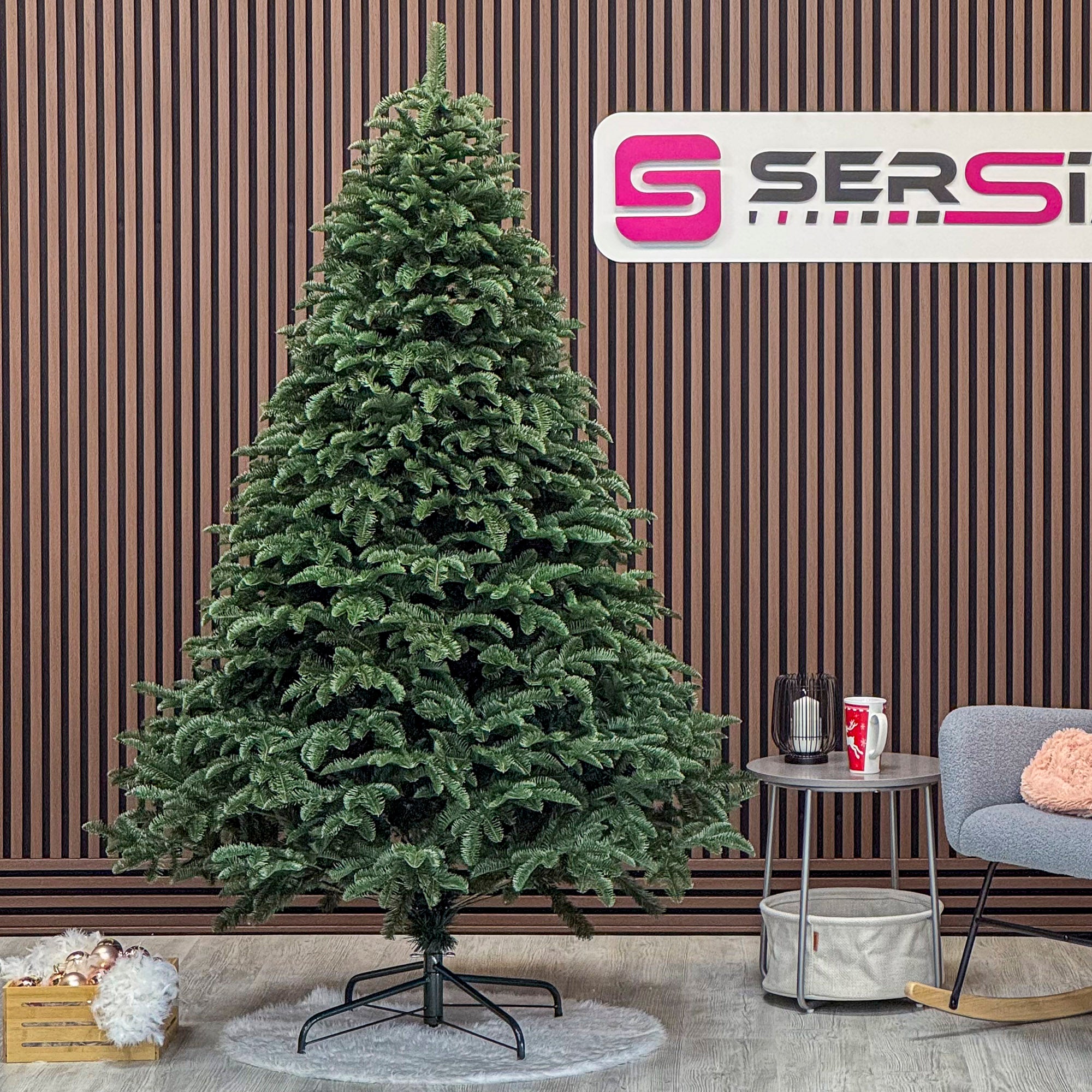 Brad artificial Christmas Deluxe by Sersimo, Alaska, verde, mix 2D+3D, 210 cm