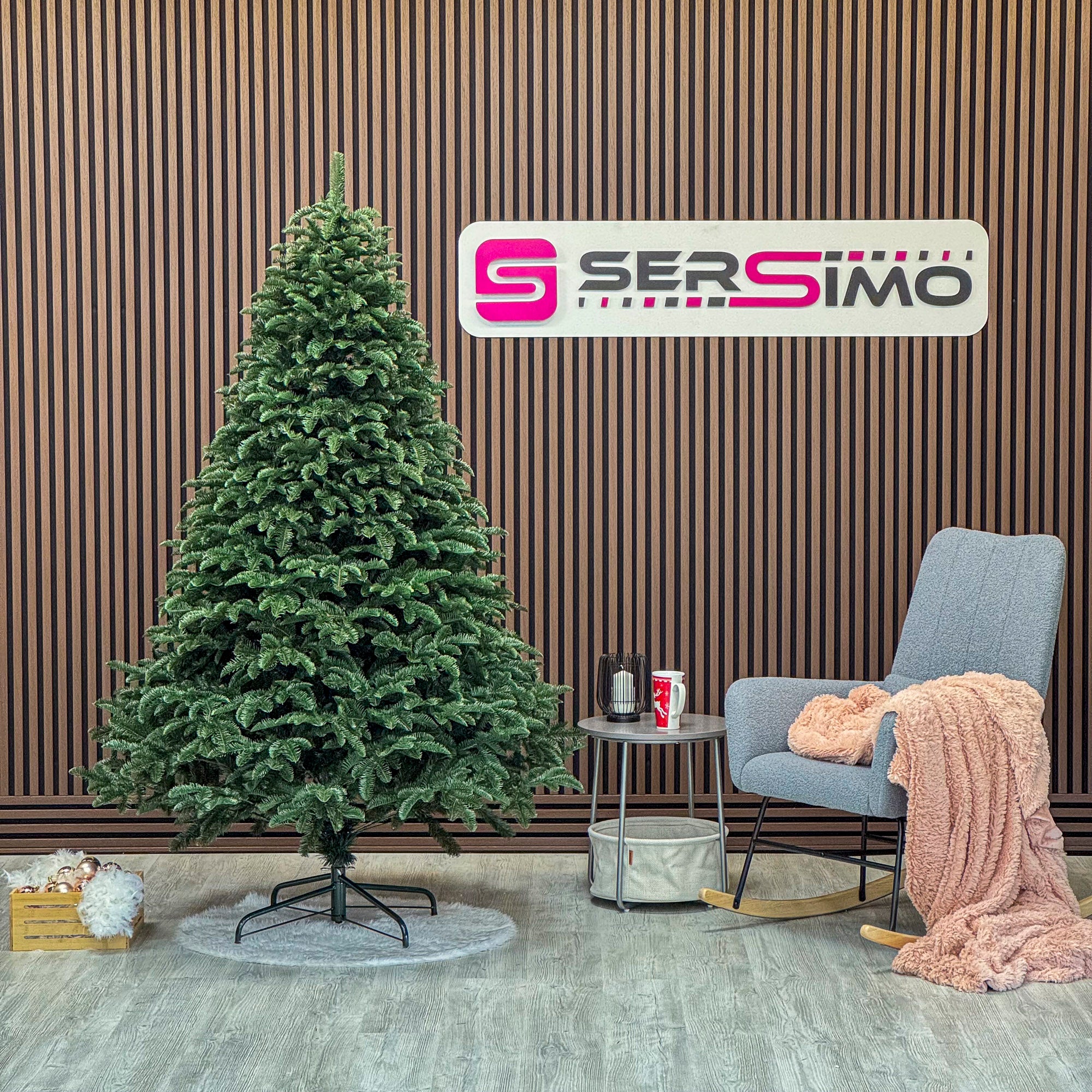 Brad artificial Christmas Deluxe by Sersimo, Alaska, verde, mix 2D+3D, 210 cm