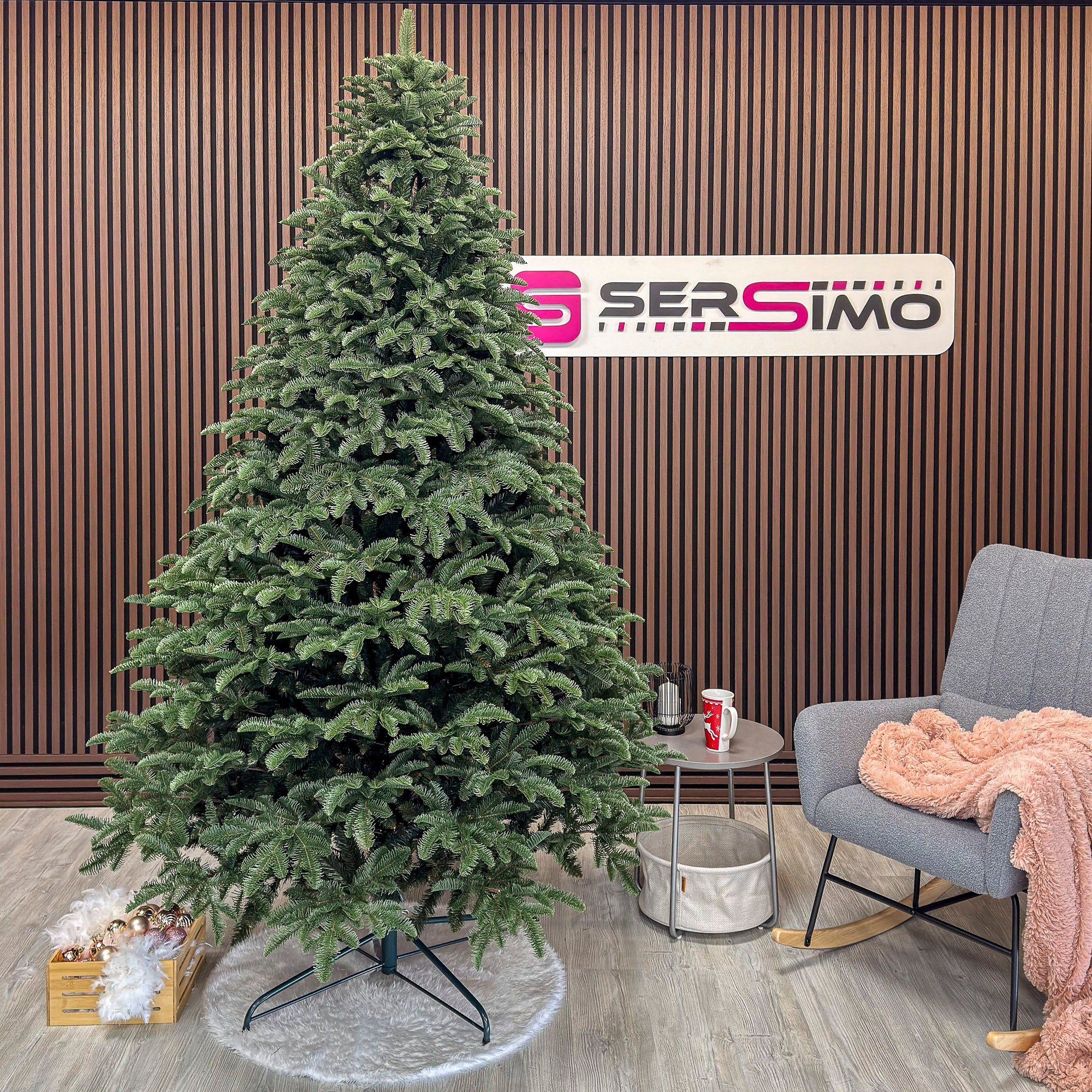 Brad artificial Christmas Deluxe by Sersimo, Alaska, verde, mix 2D+3D, 250 cm