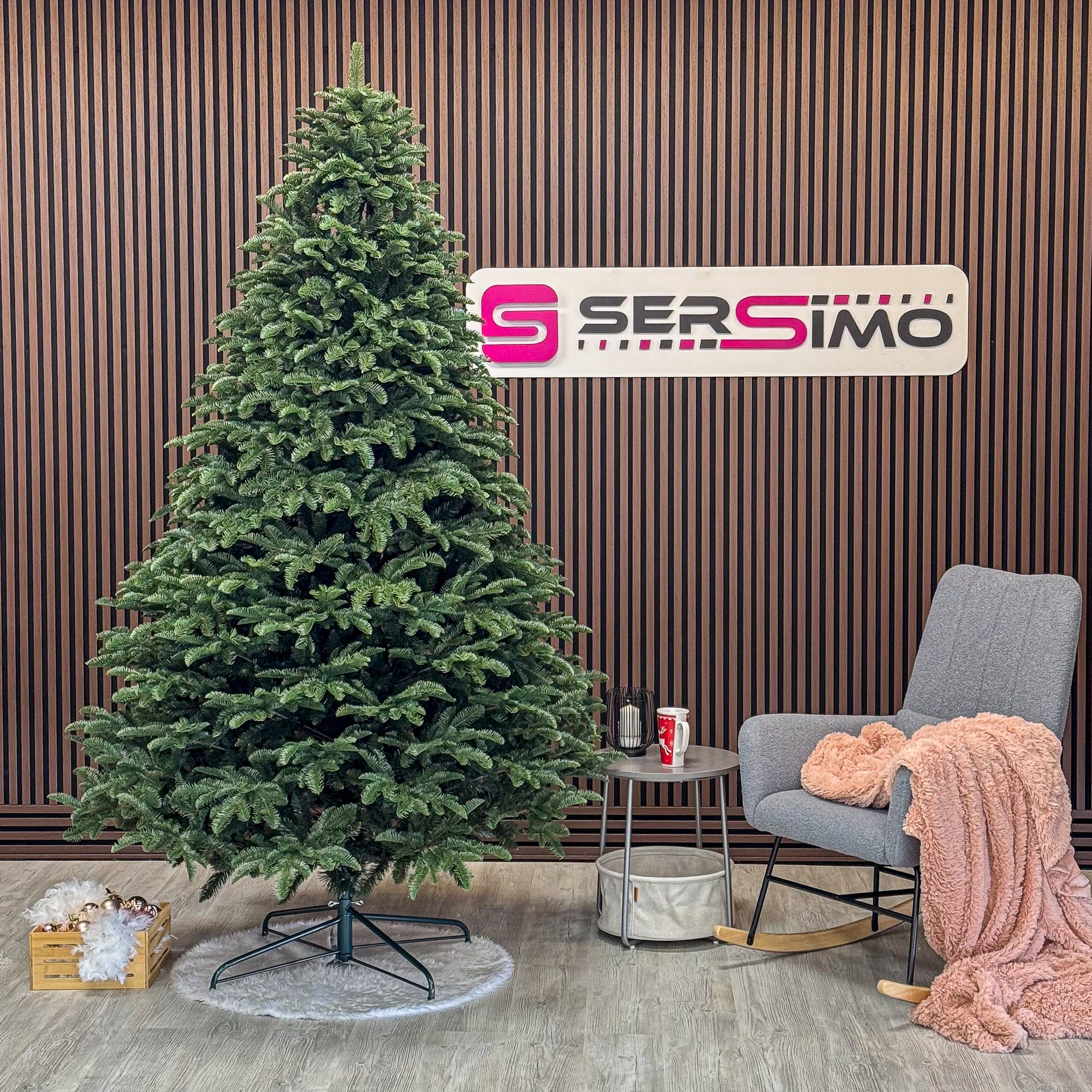 Brad artificial Christmas Deluxe by Sersimo, Alaska, verde, mix 2D+3D, 250 cm