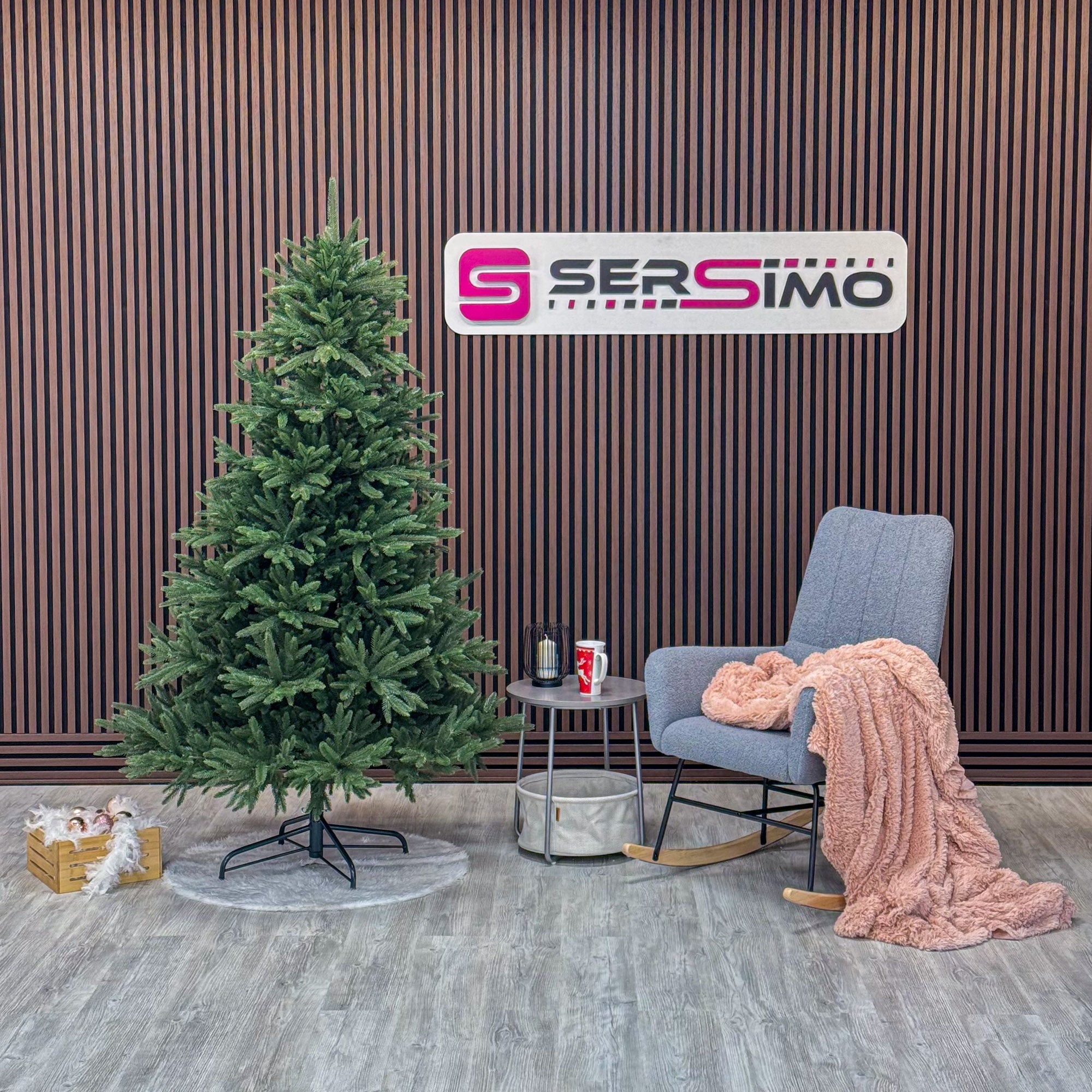 Brad artificial Christmas Deluxe by Sersimo, Alpine, verde, integral 3D, 210 cm
