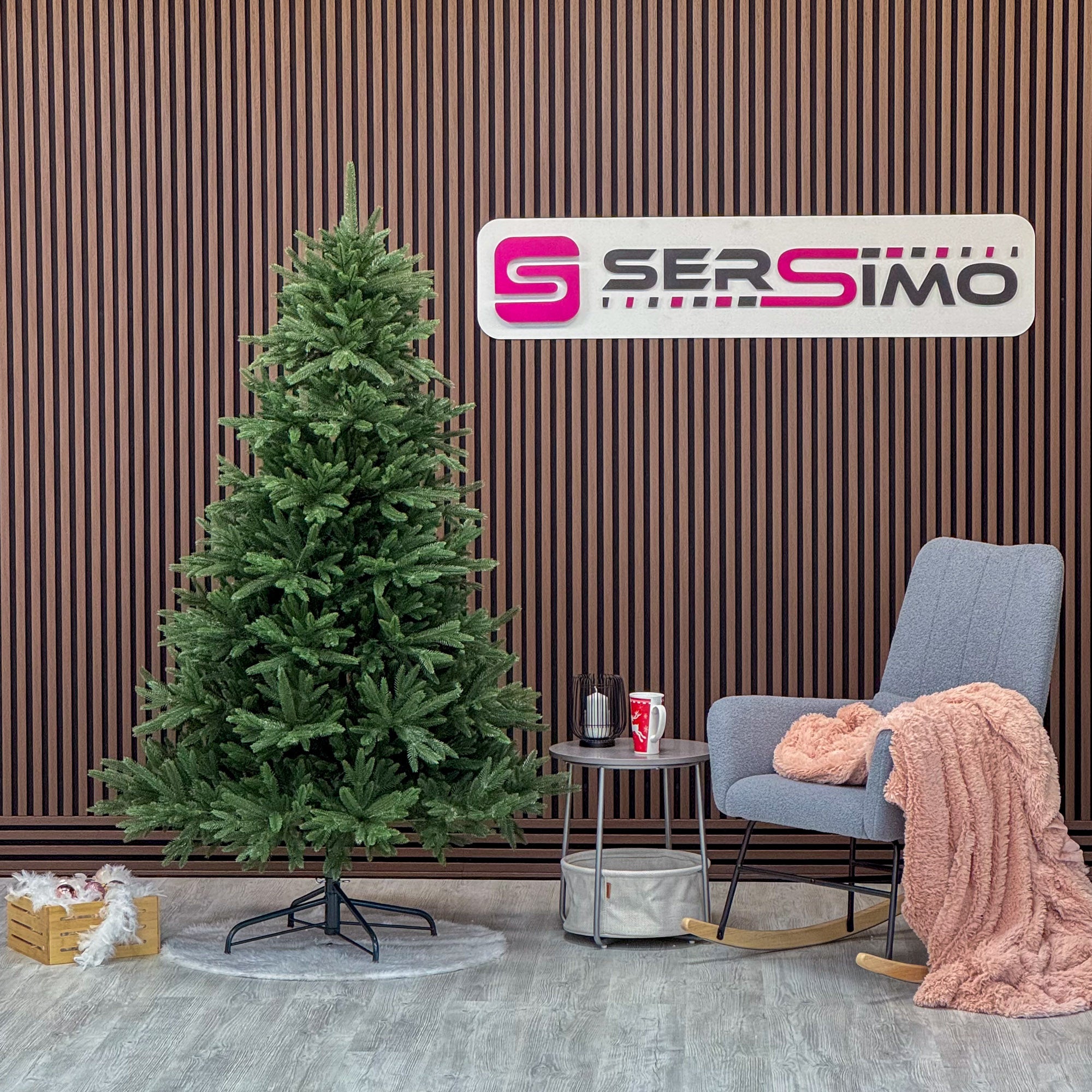 Brad artificial Christmas Deluxe by Sersimo, Alpine, verde, integral 3D, 210 cm