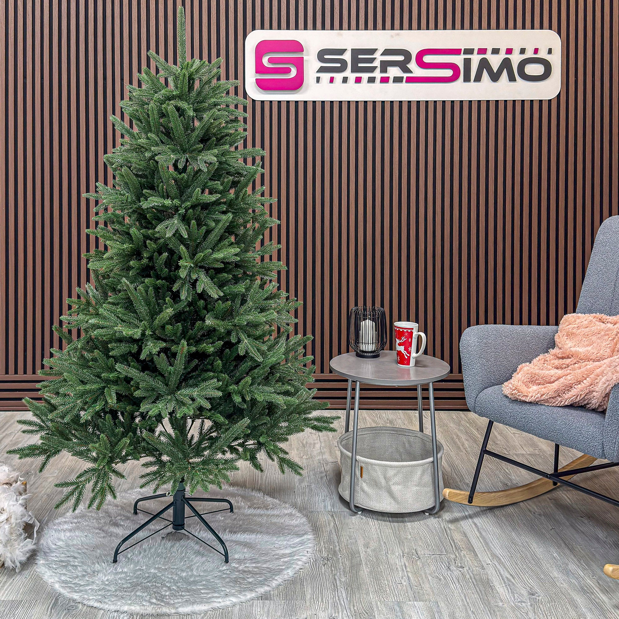 Brad artificial Christmas Deluxe by Sersimo, Alpine, verde, integral 3D, 180 cm