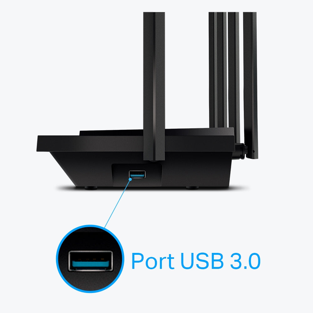 ROUTER TP-LINK wireless 5400Mbps,1 x WAN Gigabit, 4 porturi Gigabit, 1 x USB 3.0, 2.4 Ghz/5 Ghz dual band, 6 antene externe, WI-FI 6 "Archer AX73"