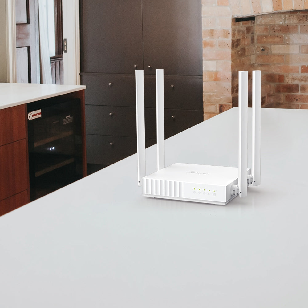 ROUTER TP-LINK wireless 750Mbps, 4 porturi 10/100Mbps, 4 antene externe, Dual Band AC750 "Archer C24"