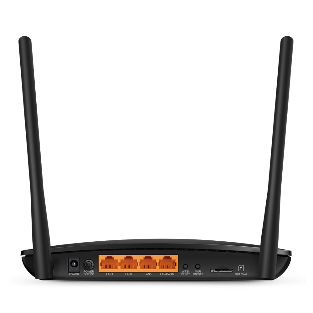 ROUTER TP-LINK wireless. 4G LTE (desktop), 750Mbps, 3 porturi 10/100Mbps + 1 WAN/LAN, AC750, Dual Band slot SIM 4G LTE "Archer MR200"
