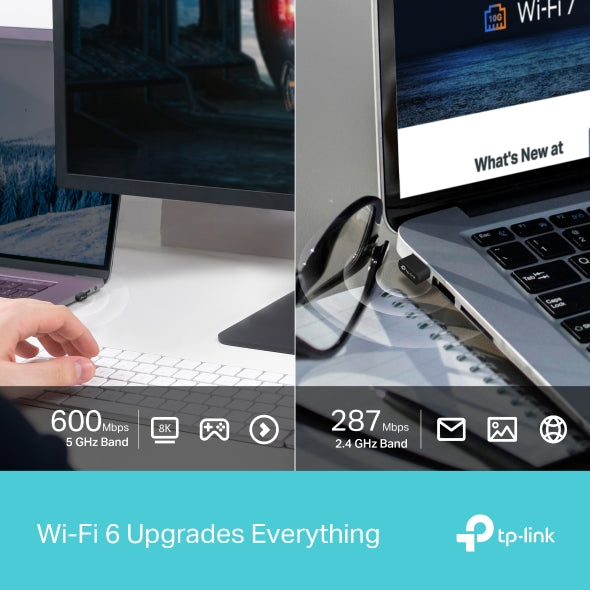 ADAPTOR RETEA TP-LINK AX900, USB extern wireless 2.4 GHz | 5 GHz, 900 Mbps, WI-FI 6 si Bluetooth 5.3 "Archer TX10UB Nano"