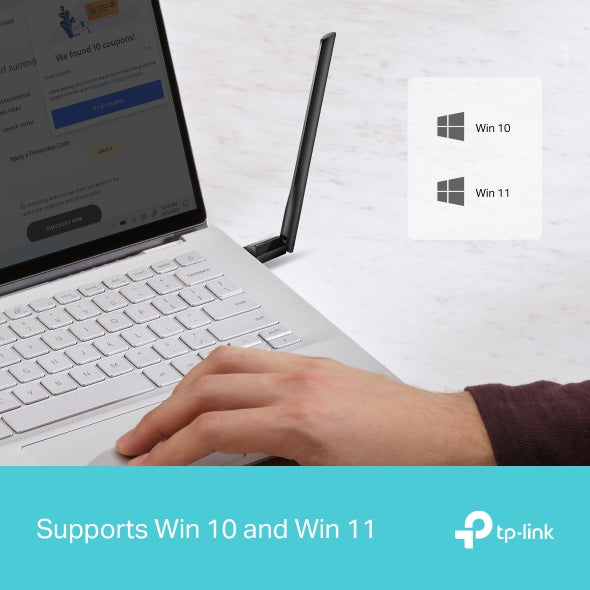 PLACA RETEA TP-LINK AC1800, extern wireless 2.4 GHz | 5 GHz, USB 3.0, port, 1800 Mbps, antena externa x 1, "Archer TX35U Plus" (include timbru verde 0.18 lei)