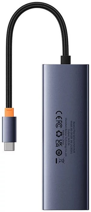 DOCKING STATION Baseus UltraJoy 4 in 1, input USB Type-C, output 3 x USB 3.0 / 1 x LAN RJ45, gri "B0005280A813-00" - 6932172630799