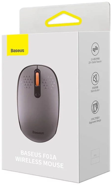 MOUSE Baseus, wireless 2.4GHz, optic,3/1 butoane/scroll, 800/1200/1600DPI, raza 10-20m, gri "B01055502833-00"